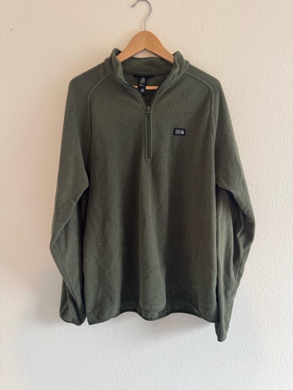 Mountain Hardwear Mens Microchill 1/4 Zip Fleece Pullover Medium Olive Green XXL